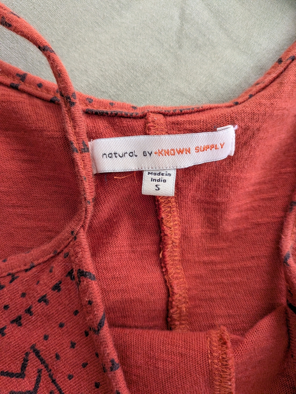 Rust Red Patterned Tie-Strap Jumpsuit - Picture 3 of 3